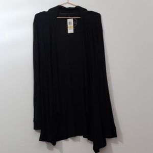 Draped Open-Front Cardigan